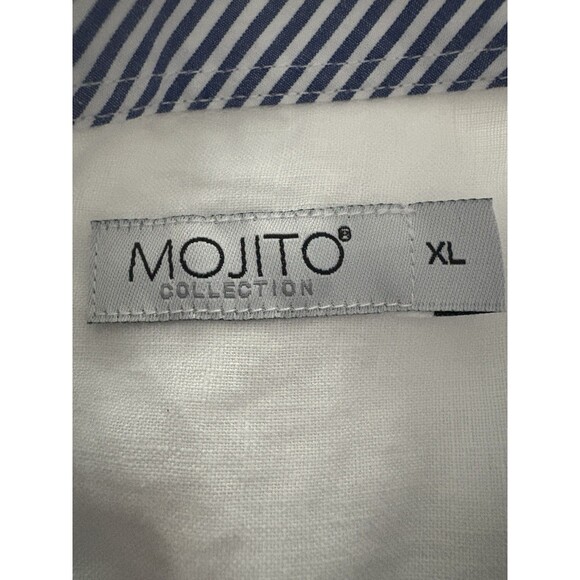 Mojito 100% Linen Shirt Mens XL White Pleats Guayabera Midweight Party Social - Picture 3 of 16